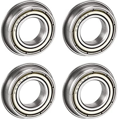sourcing map 4 Stück F6800-ZZ Flansch Kugellager 10x19x5mm Doppel Metall geschirmt (GCr15) Chrom Stahl Lager