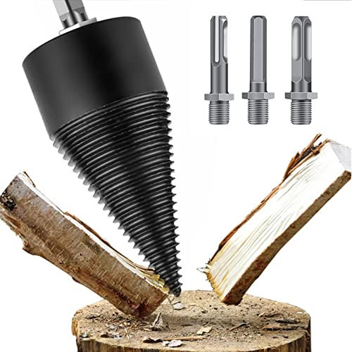 ZPYXBH Spaccalegna Per Trapano, Spaccalegna Trapano Manuale, Splitting Cone Trapano Per Cono Di Legno, Trapano Spaccalegna Splitter Coni A Vite Con Quadrato Rotondo Esagonale Trapano,42mm