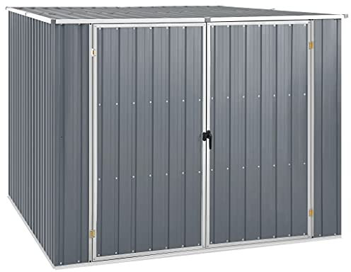 Geräteschrank Geräteschuppen Metall-Schrank Metall-Schuppen Garten-Schrank Metall Gerätehaus mit Pultdach, Gartenhaus Schuppen Verzinkter Stahl 195x198x159 cm