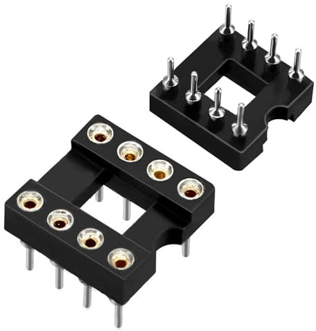 Oiyagai 30 Stück 8-Pin DIP IC Sockel Adapter, 2.54 mm Rundloch, PCB Löttyp, IC Testfassung für Breadboard, Prototyping, Elektronikreparatur & DIY Projekte