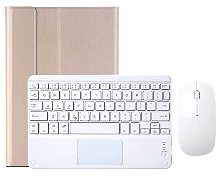 Coque Clavier pour iPad 9,7'' 5e/6e Génération(2018/2017), iPad Air 2/1(2014/2013), iPad Pro 9.7, Clavier Bluetooth avec Fente pour Stylo et Trackpad, Détachable Étui Housse avec sans Fil Souris