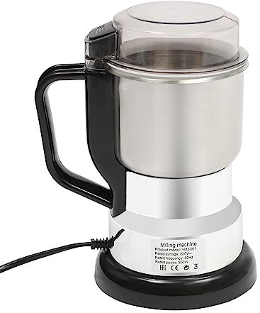 Elektrische Kaffeemühle 300W 500ML Edelstahl Kaffeebohnen Getreide Nuss Bohne Mahl, One-touch-design, Für Trockene Produkte Geeignet (Mit Bürste+Löffel)