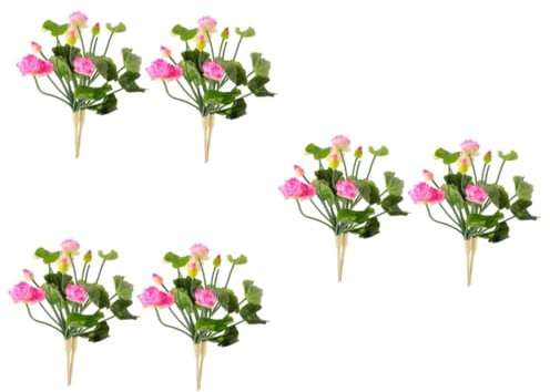 Cabilock 6stücke Künstliche Mini Lotusblumen Arrangement Für Zuhause Seidenblumen Hellrosa Für Tischdeko Und Raumgestaltung Für Büro Und Fotografie-Requisiten