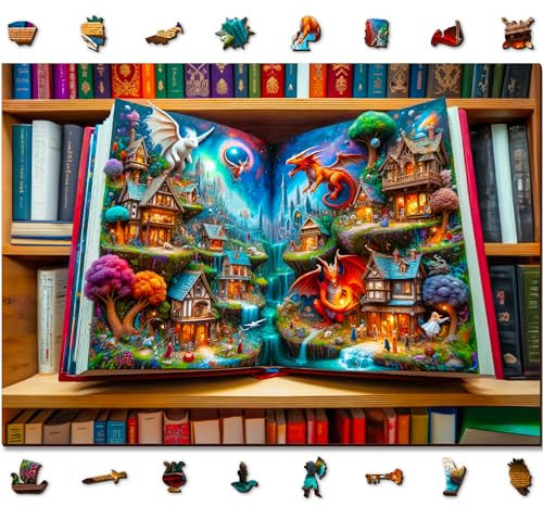 WOODEN.CITY Enchanted Tales 1000 Teile Puzzle, Holzpuzzles für Erwachsene, Hergestellt EU, Größe 51,9 x 37,5 cm, Magisches Puzzle, Geschenk, Hobby
