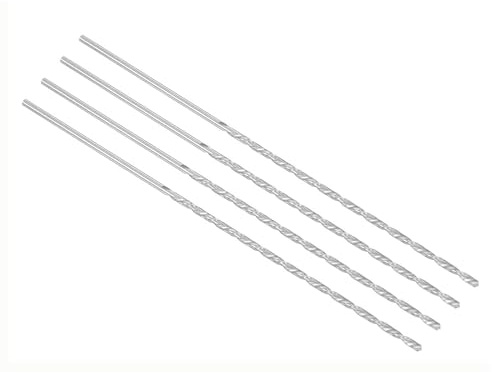 TOP-VIGOR 4Pcs 3mm Dia Extra Long Twist Drill Bits, 160mm Length High Speed Steel Extended Spiral Drill Bit, Straight Shank Twist Drill Bit Tool for Wood Metal Aluminum Plastic