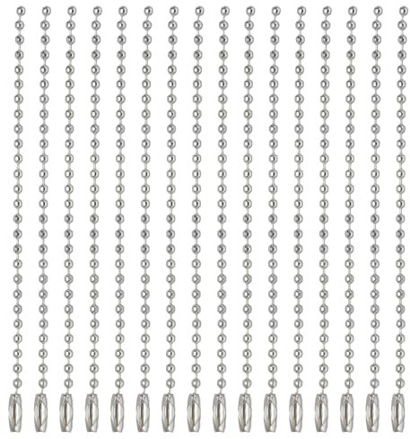 sourcing map 120Pcs Ball Beads Chain,Silver Bulk Dog Tag 3.94inch Long Metal Chain for Dog Tag Making DIY Crafts Hanging Decoration