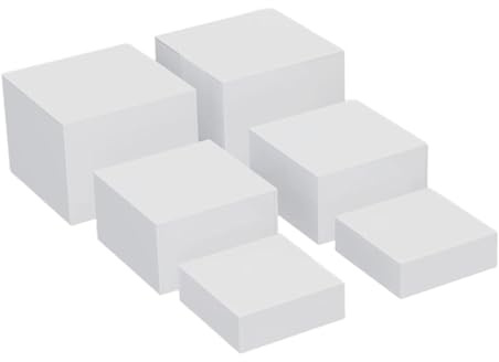 LOVIVER 6X espositori per Alzata in Acrilico, Alzata per Alimenti, Alzata per Buffet a Incastro con Display a cubo per Piccoli cavalletti per Alimenti da, Bianco