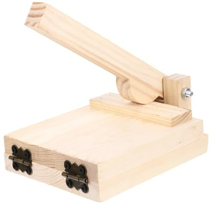 Molde para Prensar Bolas de Masa de Madera, Manual, Caqui | Mango Ergonómico, sin Olor, Fácil de Sujetar y Presionar, Seguro, Estilo Creativo y Simple