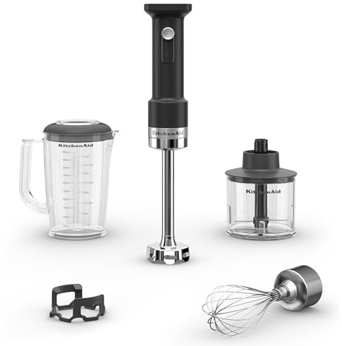KitchenAid Go Cordless Hand Blender with Accessories - battery sold separately, KHBRV05, Black Matte