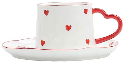Genérico 1 Juego De Taza Y Platillo De Café De Amor Taza De Café Expreso Termo Tetera Corazón Taza De San Valentín Tazas De Café Botella Para Beber Infusor De Café Con Leche Único