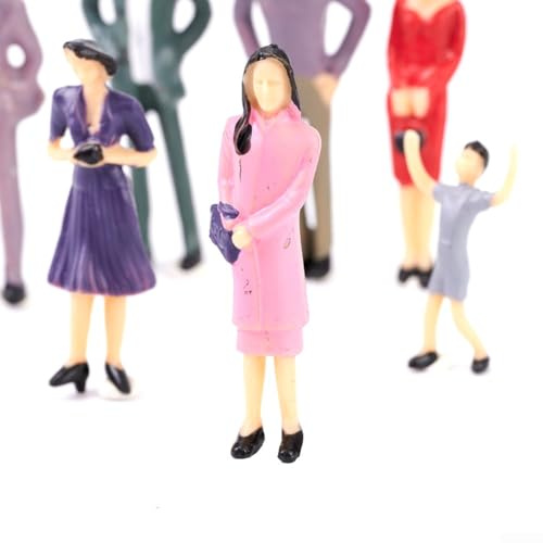 50 Stück Kunststoff Figurenmodelle realistische sitzende und stehende Figuren für Zugsets im Maßstab 1 32