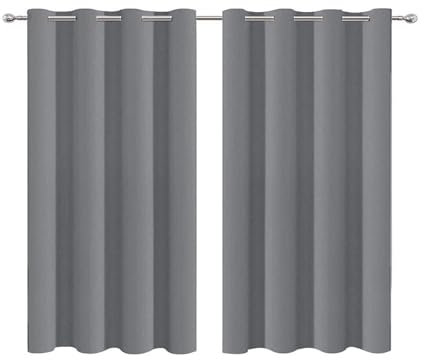 NINGBAI Verdunkelung Fenstervorhang Gardinen Vorhänge 200 x 120 cm Isolierend Kälteschutz Sonnenschutz Thermovorhang Kälteschutz für Jedes Fenster, Dunkelgrau