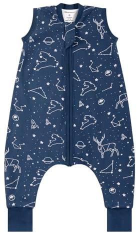 Mosebears 1.0 Tog Baby Sovsäck - Sommarsovsäck i bomull för nyfödda, pojkar och flickor(navy blue,75cm(12-24 månader))