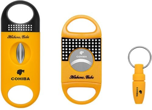 Stakee Juego De Cortador De Puros, Tijeras De Acero Inoxidable De Doble Hoja, Accesorios para Puros, Tijeras para Puros, Herramienta Portátil para Cortar Puros De Viaje.
