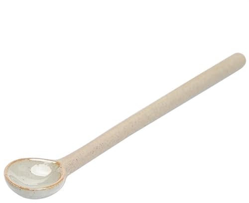Cuillère à soupe en céramique Cuillère à mélanger Cuillère à soupe en porcelaine vintage faite à la main Cuillère à café Cuillère à mélanger Petite cuillère ronde Cuillère à tasse avec manche mat, 2 p
