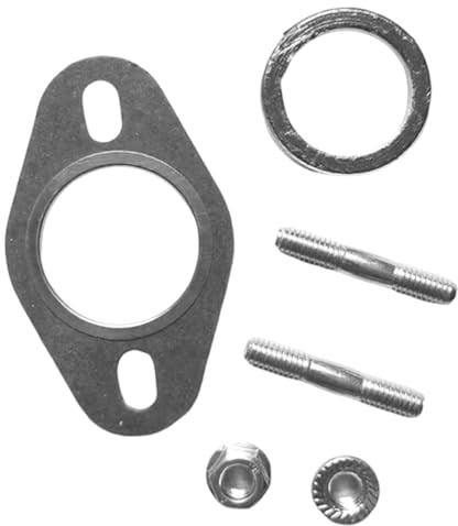 ANBOO Auspuff Dichtungen Set [6 Stück] für Roller 50ccm 2T, Krümmerdichtung + Auspuffdichtung mit Schrauben & Muttern für Yamaha Aerox, Peugeot Speedfight 2/3, MBK, Aprilia SR