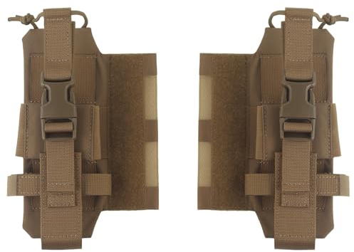 Universell Taktisk MOLLE-radioficka, Utomhusnylon Bärbar Bröstficka Lätt Justerbar Radioficka för Utomhusjakt och Sportevenemang(Brown)