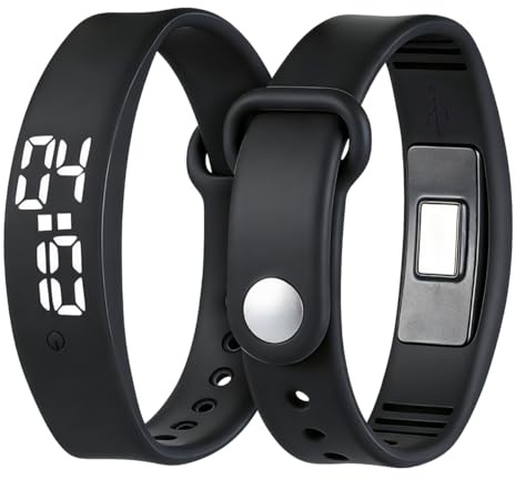 ifundom Vibrating Alarm Wristband for Heavy Sleepers, Silent Vibration Alarm Clock Watch with Real Temperature LED Display, Wearable Wake Up Bracelet Shock Watch for Men Women, USB Charging