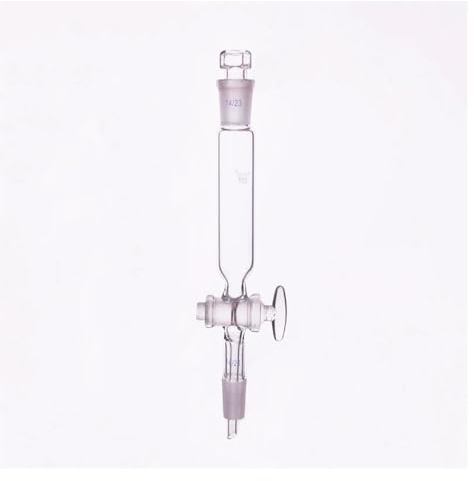 Cristalería de Laboratorio Embudo de decantación cilíndrico de boca esmerilada, 10 ml-50 ml, unión 14/23, sin marca de verificación, vidrio de borosilicato.(Glass valve 25mL)