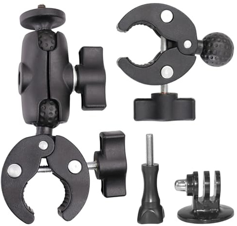 Soporte de doble abrazadera para paraguas barra de cámara, soportes para silla de ruedas, abrazadera para escritorio, estudio fotográfico, reflector, trípode de grabación