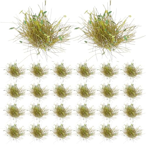 DEARMAMY Modèle de Touffe d'herbe en Résine, 28 Pièces, Décor Mini pour Maquette de Paysage et Jardin Miniature