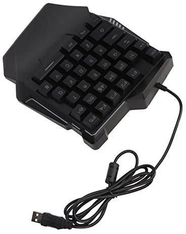 Aumotop Teclado Profesional RGB para Juegos con una Sola Mano, Teclas Silenciosas y Reposamuñecas para una Experiencia de Juego Cómoda