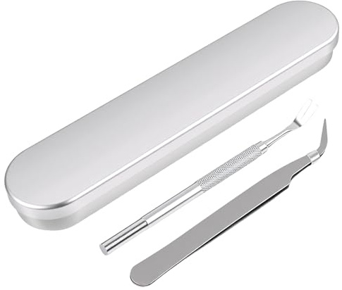 Pinza para garrapatas de Acero Inoxidable para Perros Gatos y Humanos, Gancho Anti-garrapatas con Estuche metálico, Set para casa y Exteriores contra garrapatas y pulgas
