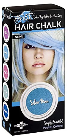Splat Hair Chalk | Silver Moon, 1 Compact, Temporary Hair Color Glides on Easily for Fun Pops of Color, Washable Hair Color Chalk Shampoos Out, Cruelty Free & Vegan