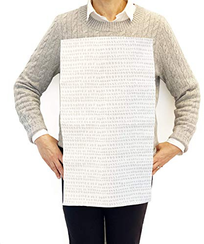 NEATSHEETS Disposable Bibs for Adults, Kids & Elderly Senior | Adhesive Tab Napkins for Eating, Personal Use, Home Care & Business | Spill Absorbent, Stain/Liquid Repellent | Grey Dot, 20 Count