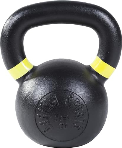 GORILLA SPORTS® Kettlebell 4–32 kg, Gusseisen, Schwarz mit Farbmarkierungen