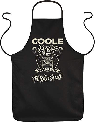 Tini - Shirts Opa Grill-Schürze Biker Sprüche - Biker-Motiv Kochschürze : Coole Opas fahren Motorrad - Motorrad-Schürze