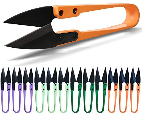 Anley 4 Sewing Scissors Set - Carbon Steel Trimming Nipper Yarn Lightweight Thread Cutter - Portable Mini Embroidery Clipper Stitching Snip for DIY, Household Supplies (12Pcs, Multicolor)