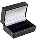 Classic Black Leatherette Cufflinks, Wedding Band Box, leatherette Jewellery Box for Birthdays, Proposals, Gifts, Jewellery Displays