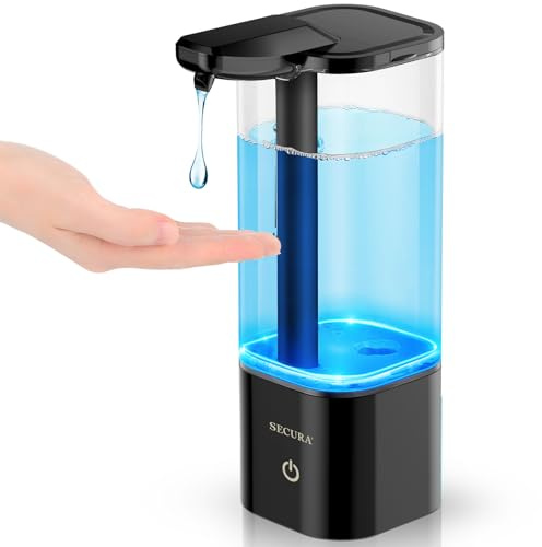 Secura 18.6 oz. Automatic Soap Dispenser, Touchless Liquid Soap Dispenser with SoapGlow Timer, 3 Gear Infrared Distance Sensing Volume Setting Perfect for Kitchen or Bathroom