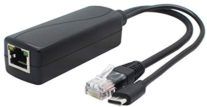 ANVISION Répartiteur PoE Gigabit 5 V, USB Type C, Adaptateur 48 V à 5 V 2,4 A, Conforme IEEE 802.3af…