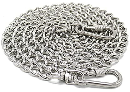 HYIKOW Kaubeständige Metall-Hundekettenleine, Verchromt Metall-Leine, Hochleistungs-Hundekette Leine, Robuste Hundeleine Trainingsleine eignet für Alle Größe Hunde,4mm,3m