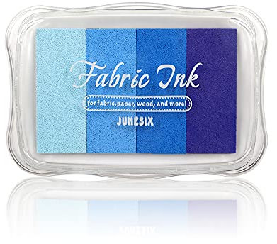 Roucerlin Farbenfrohe Stoff-Stempelkissen, zum Basteln, Regenbogenfarben, für Stempelpartner, waschbares Pigment-Pad für Gummistempel, Papier-Holz (Mehrfarbig)