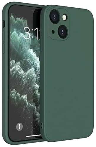 Mixroom - Cover Custodia Case per iPhone 13 Protezione Copre Fotocamera in Silicone TPU Opaco con Bordi Piatti Colore Verde Foglia