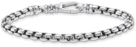 THOMAS SABO Sabo A2005-637-21-L20 - Pulsera veneciana para hombre de plata de ley 925, tamaño 20 cm, 20cm, Plata, No es una piedra preciosa