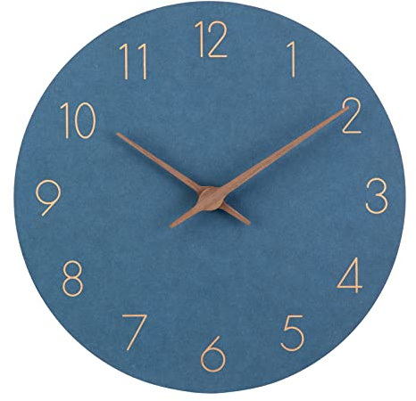 ACCSHINE MDF Holz Wanduhr Ohne Tickgeräusche 30cm | Modern Groß Wanduhr Holz Lautlos Quarz Batterie Betriebene Einfach zu Lesen für Wohnzimmer Küche Schlafzimmer Büro Schule
