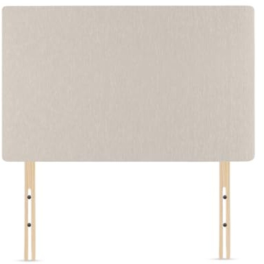 Elixir Furniture Plain Victoria Headboard Divan Bed Bedroom Decor Hotel Furniture Chenille Fabric (Cream, 5ft Kingsize)