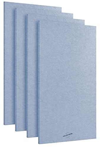 AudioSilk Acoustic Panels, 4 Pack ROOM KIT, Large, 116 x 58cm, Pale Blue