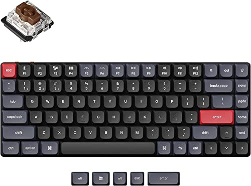 Keychron K3 Pro Ultra-Slim QMK/VIA Wireless Clavier mécanique, Macro programmable 75% Disposition de rétroéclairage blanc avec Gateron G Pro Brown Switch PBT keycap pour Mac Windows Linux
