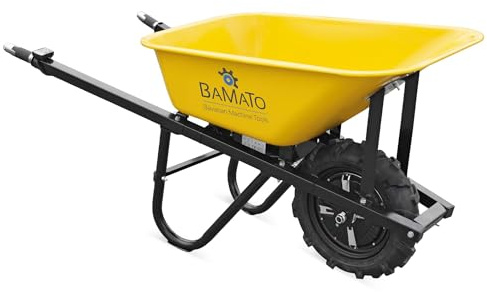 BAMATO elektrische Schubkarre MTR-150 | leistungsstarker 500W Elektromotor | Tragkraft 150 kg | Fassungsvermögen 75 Liter | Schubwagen Elektro