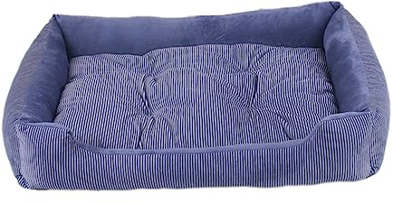 Panier pour Chien Lit pour Chien Coussin pour Chien Tapis antidérapant avec Coussin réversible Doux et Confortable Lits pour Chats Bleu Size 45cm