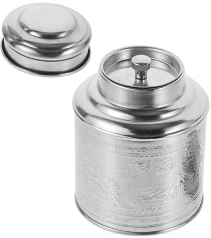 BESTonZON Teedose Edelstahl Luftdicht Vorratsbehälter Küche Versiegelte Kanister mit Doppeldeckel 50g Aufbewahrung für Tee Kaffee Müsli Süßigkeiten Honig Lebensmittelbehälter