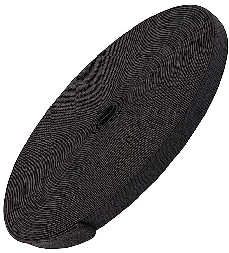 DOANTE 1 Piezas Cinchas Tapiceria,Banda de Goma para Coser Banda Elástica de 1 cm de Ancho,Cinta Elástica de Costura 10 Metros de Largo,Correa Elástica para El Hogar Manualidades de Costura DIY-Negro