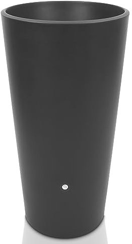 YourCasa Regentonne 150 Liter [Aqua Flower] mit Metallgewinde und Pflanzkübel- Regenfass Frostsicher aus Kunststoff - Regenwassertonne - Regenwassertank Garten Wassertank Regensammler (Anthrazit)