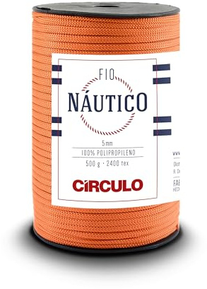 Circulo Nautico Filato, Premium Waterproof Cord 5mm 100% Polipropilene, 200 m, 499 g, Chunky, Speciale per Accessori Moda, Borse e Decorazioni in Crochet e Macramé - Colore 4484 - Ember