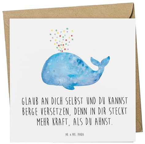 Mr. & Mrs. Panda Glückwunschkarte Selbstvertrauen stärken - Geschenk, Klappkarte, positive Energie, Glaub an dich selbst, Herausforderungen meistern, Zuversicht, Vertrauem, Mutmacher, faltkarte, Trost